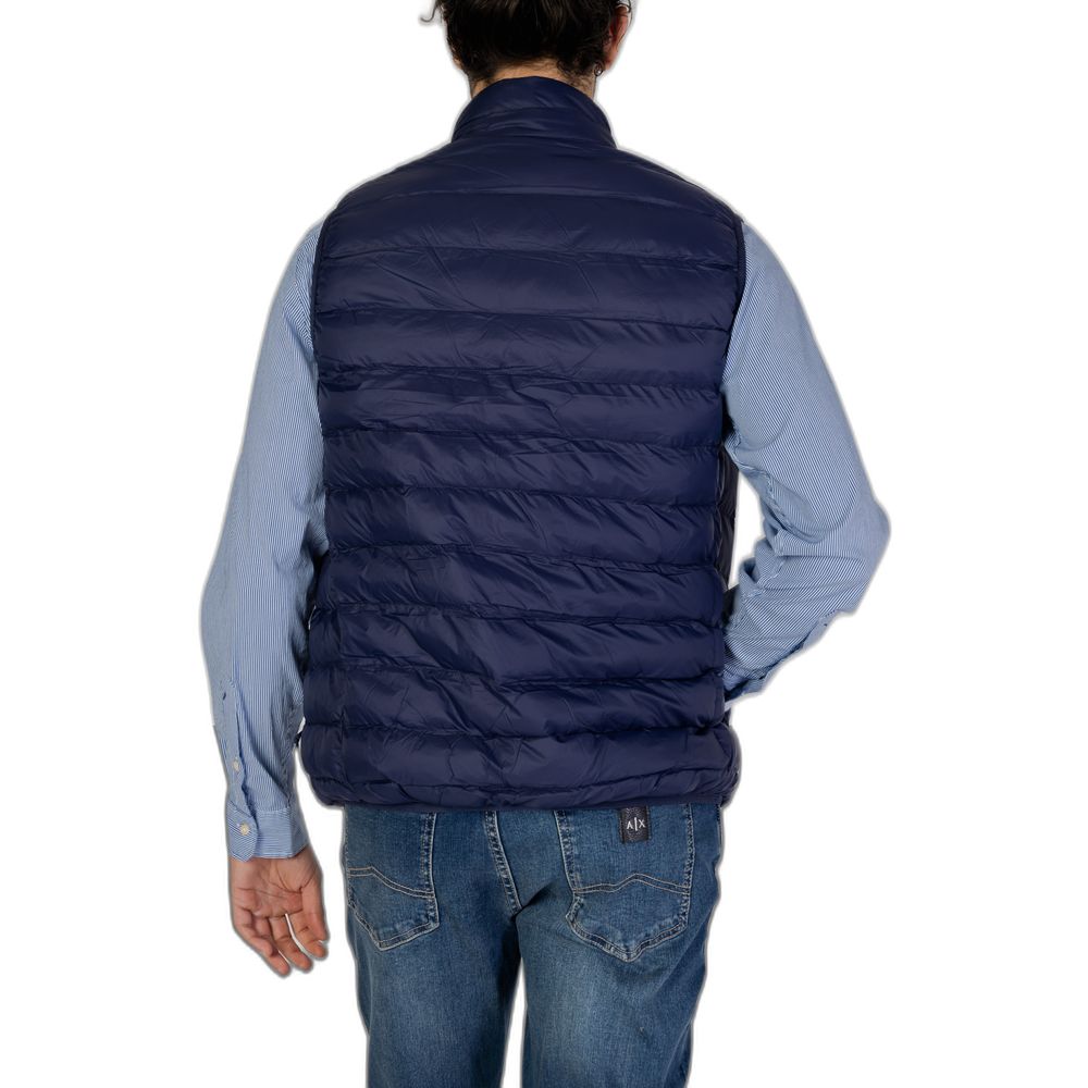Blue Polyamide Sleeveless Jacket