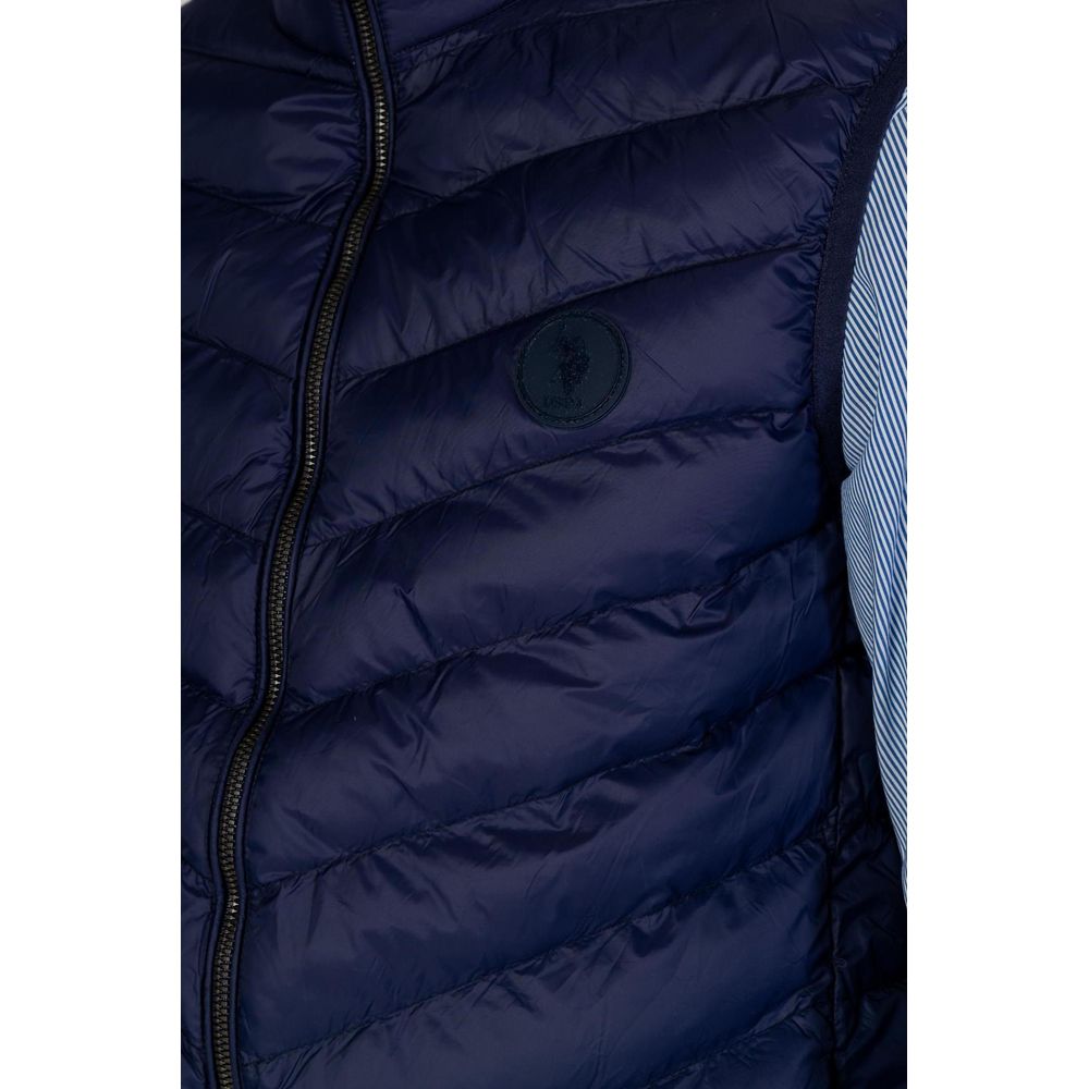 Blue Polyamide Sleeveless Jacket
