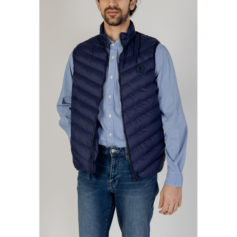 Blue Polyamide Sleeveless Jacket