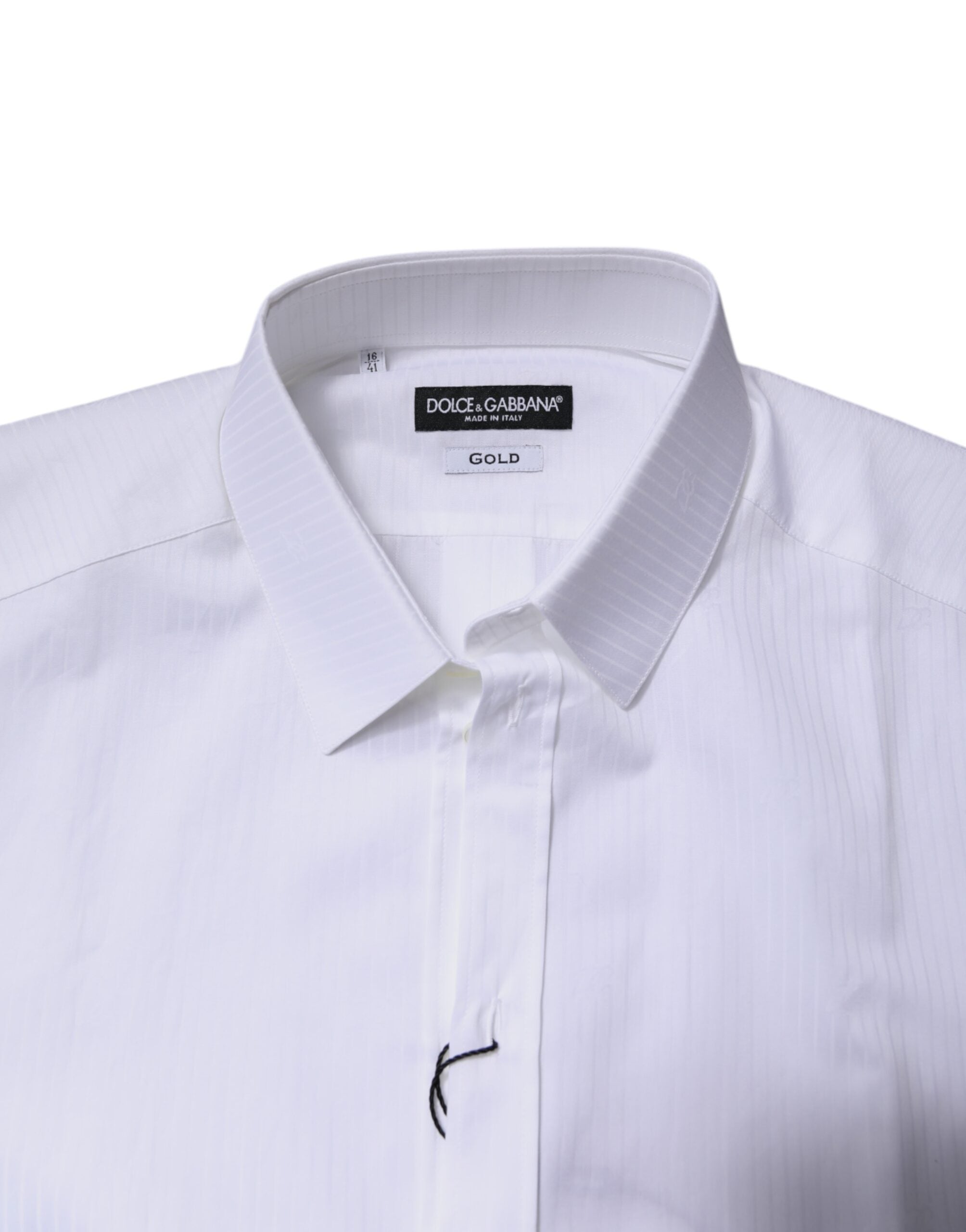 White Cotton Collared GOLD Dress Formal Shirt