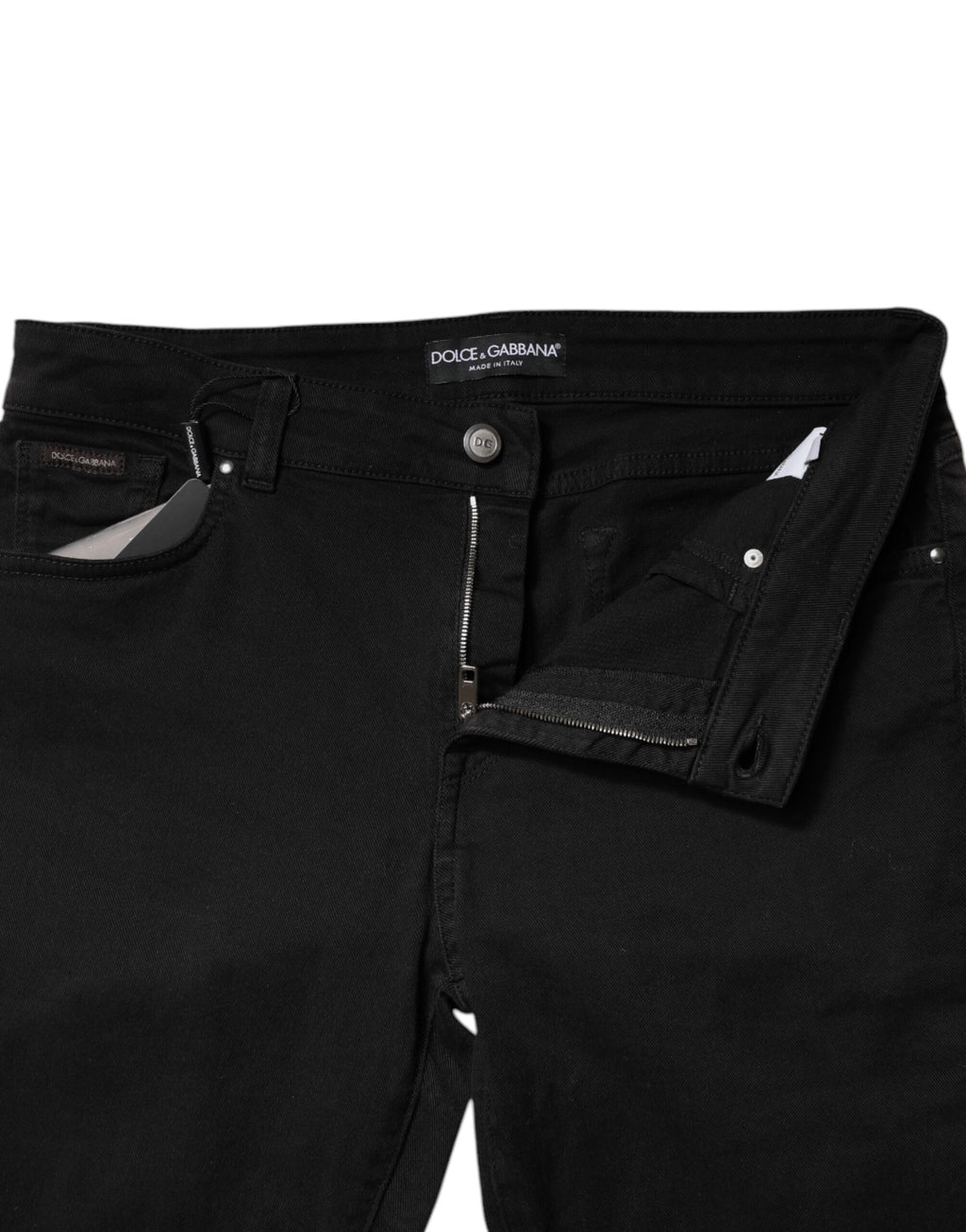 Black Cotton Mid Waisted Skinny Denim Jeans