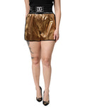 Metallic Gold High Waist Women Hotpants Short
