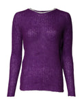 Violet Knitted Long Sleeves Round Neck Sweater