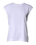 White Cotton Sleeveless Round Neck Tank Top