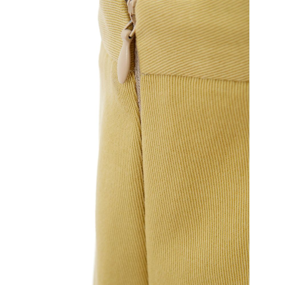 Gold Cotton Casual Pants