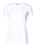White Cotton Crew Neck Short Sleeves T-shirt