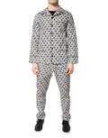 Black White DG Print Cotton Pajama Set Sleepwear