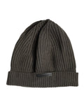 Dolce & Gabbana Green Wool DG Plaque Knitted Winter Beanie Hat