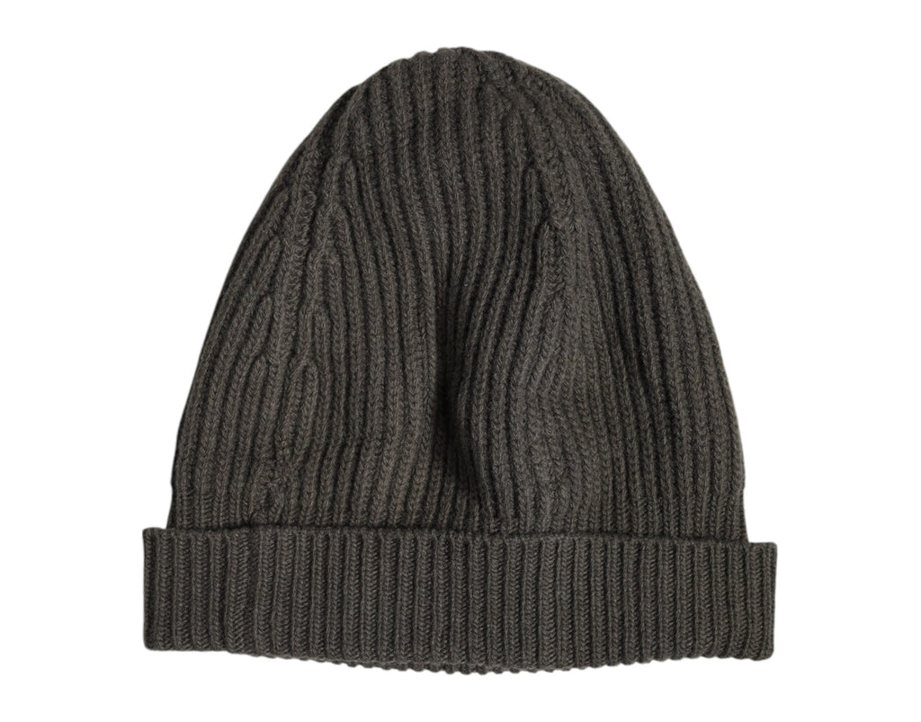 Dolce & Gabbana Green Wool DG Plaque Knitted Winter Beanie Hat