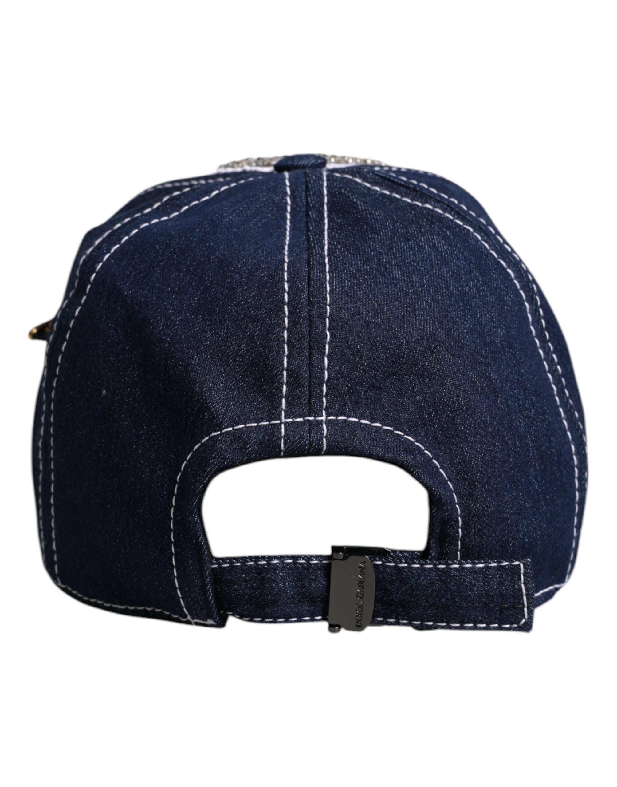 Blue Crystal Embellishment Baseball Cap