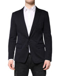 Dark Blue Wool Single Breasted Coat Suit Blazer