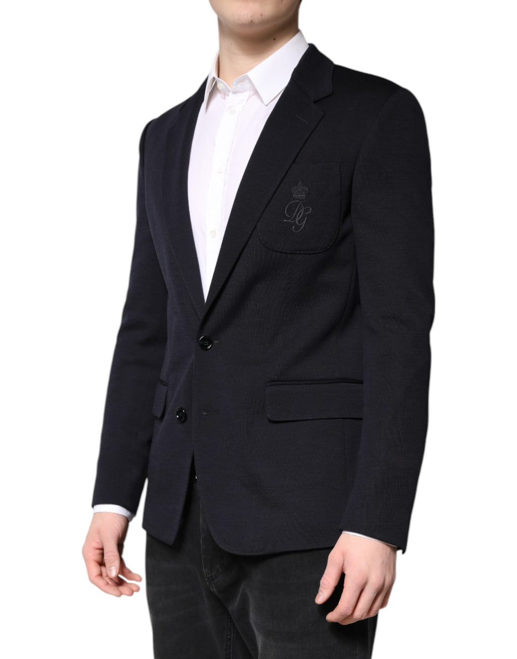 Dark Blue Wool Single Breasted Coat Suit Blazer