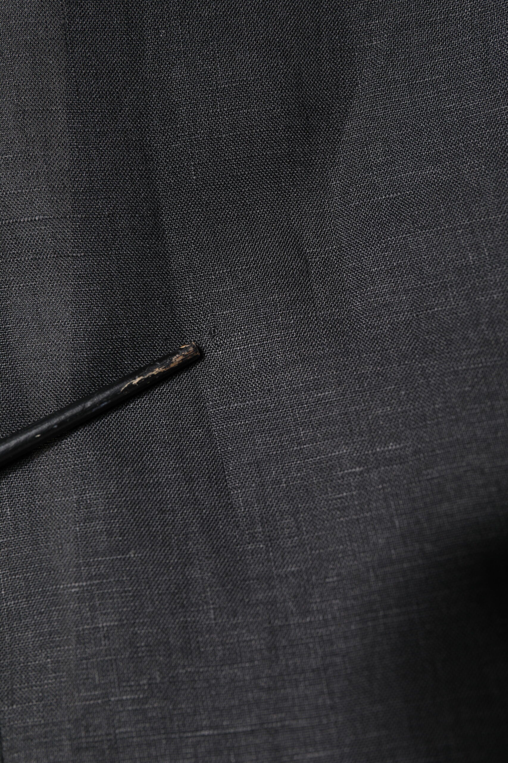 Dolce & Gabbana Black Linen Single Breasted Men Coat Blazer