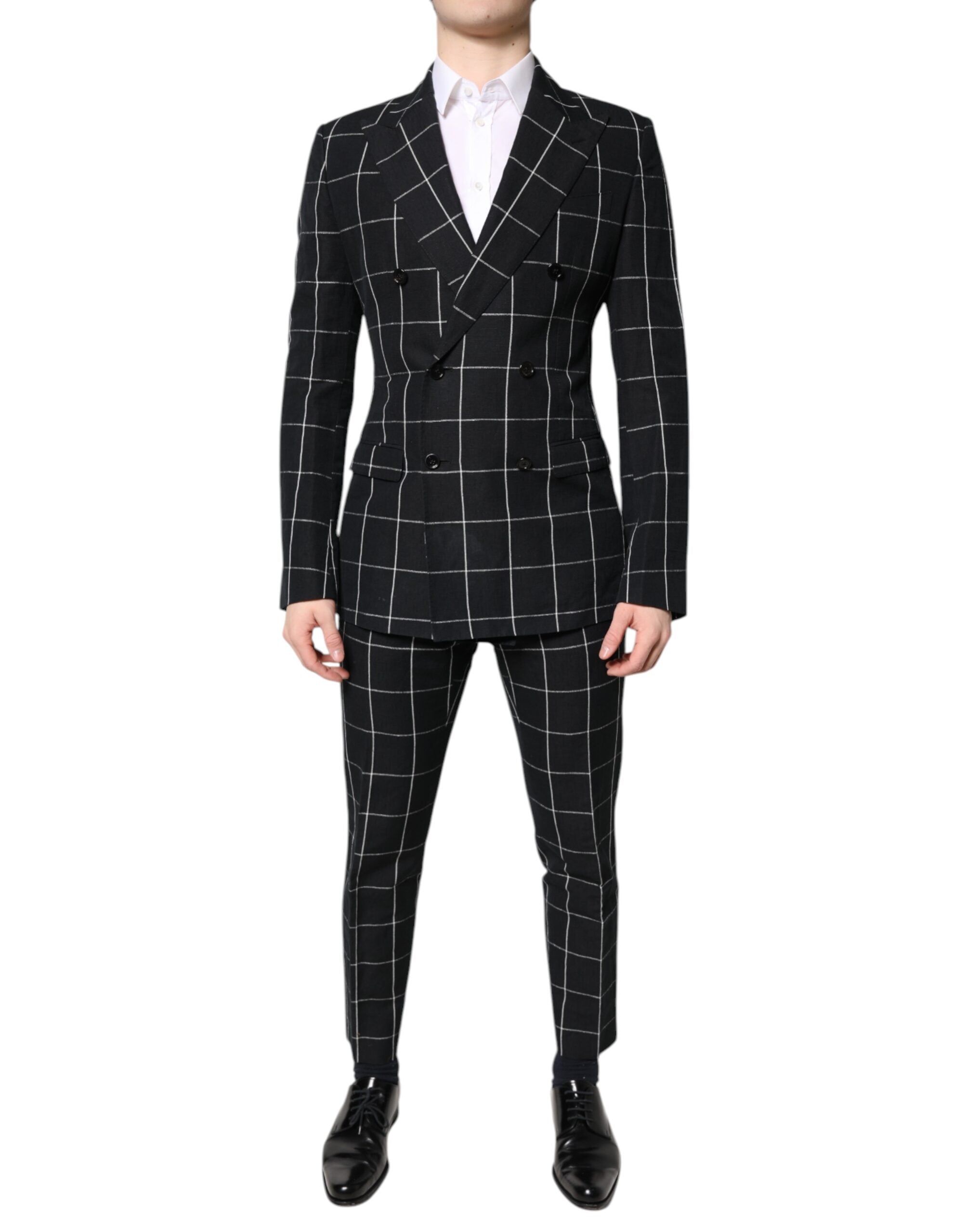 Dark Gray TAORMINA Double Breasted 2 Piece Suit