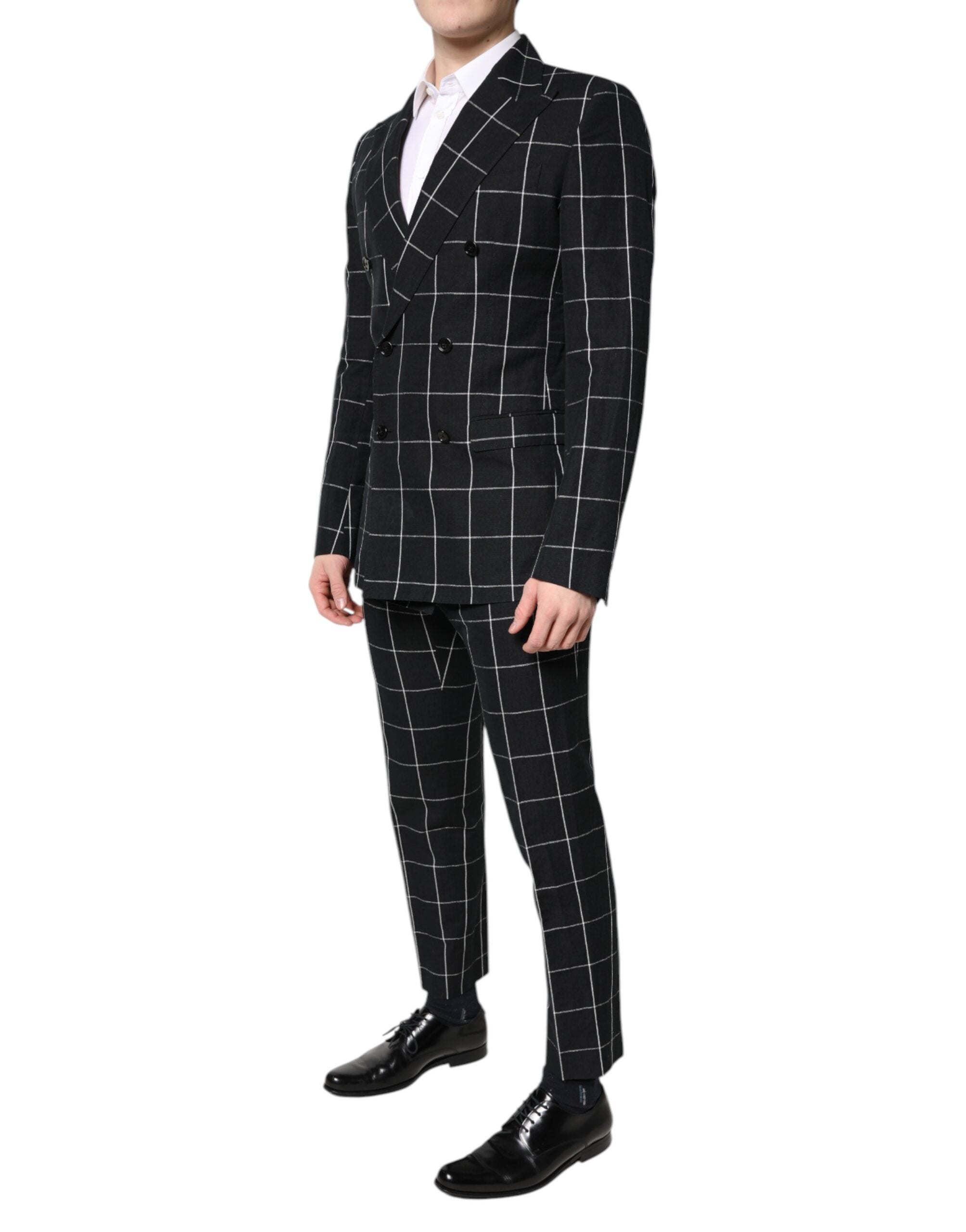 Dark Gray TAORMINA Double Breasted 2 Piece Suit