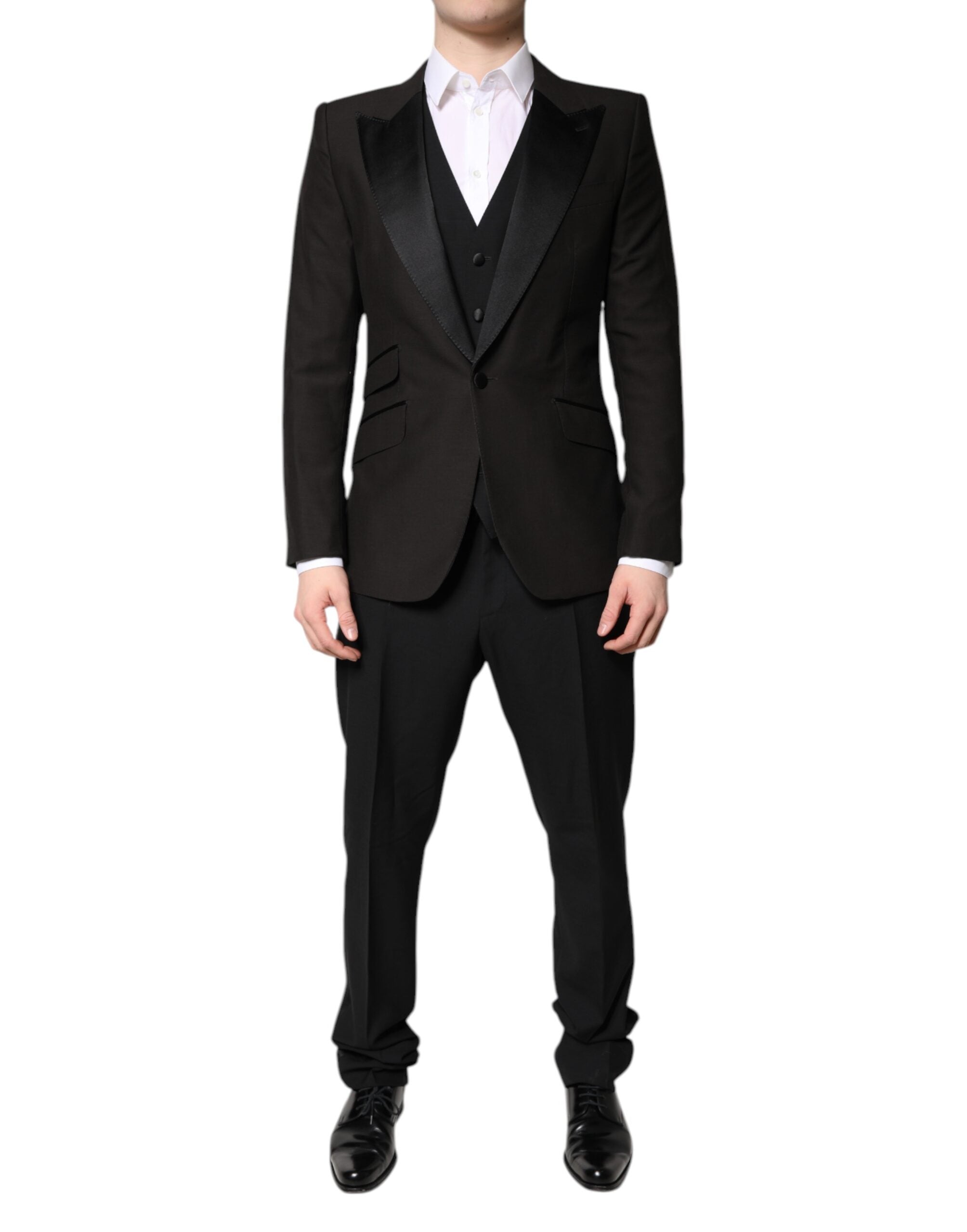 Dark Gray Single Breasted Formal 3 Piece Suit