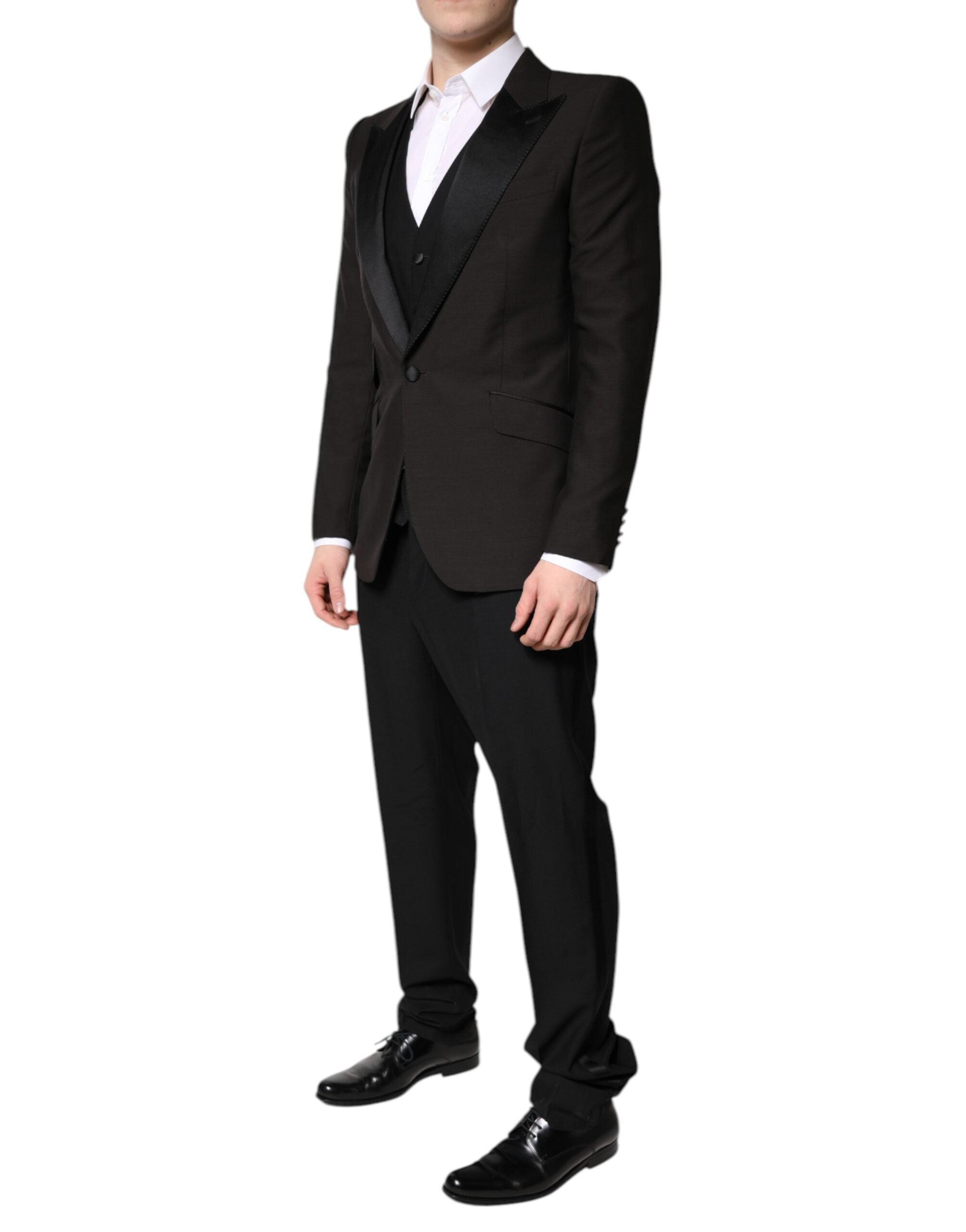 Dark Gray Single Breasted Formal 3 Piece Suit
