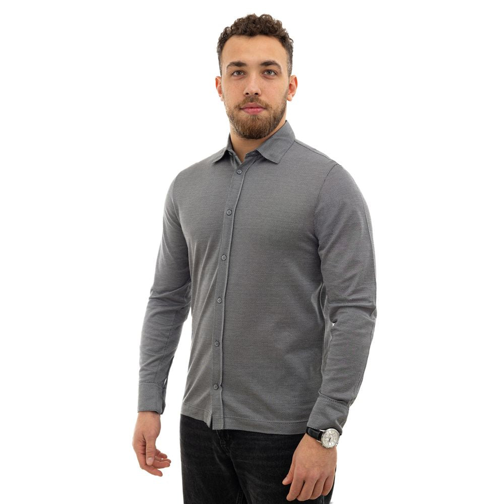 Gray Cotton Pattern Shirt