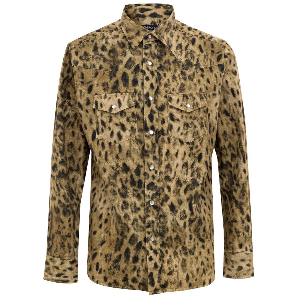 Beige Cotton Pattern Shirt