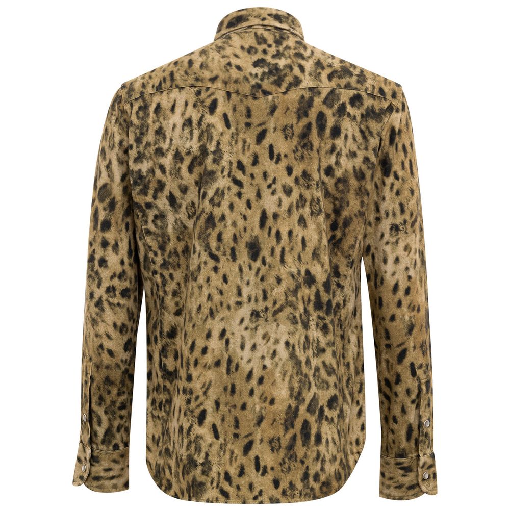 Beige Cotton Pattern Shirt