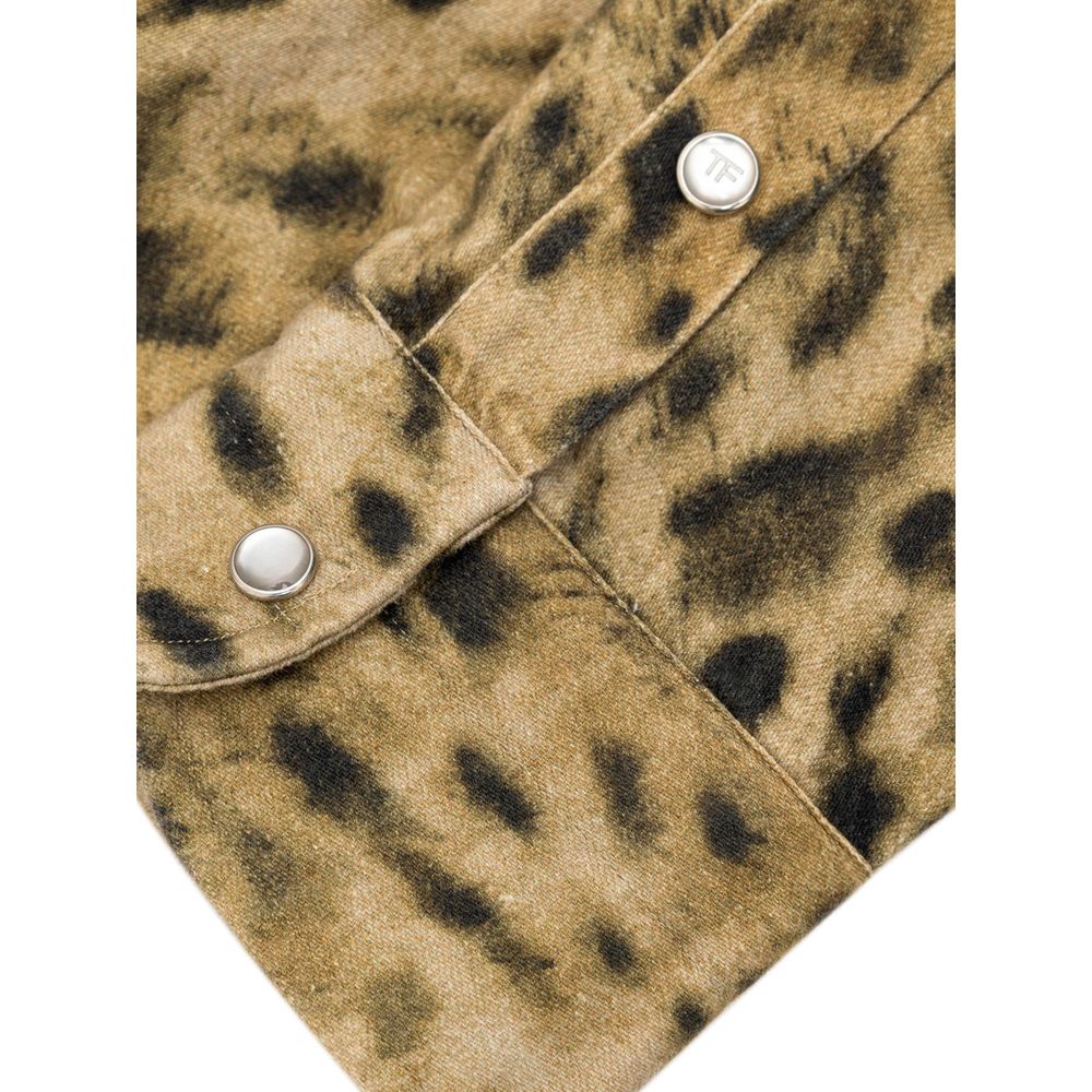 Beige Cotton Pattern Shirt