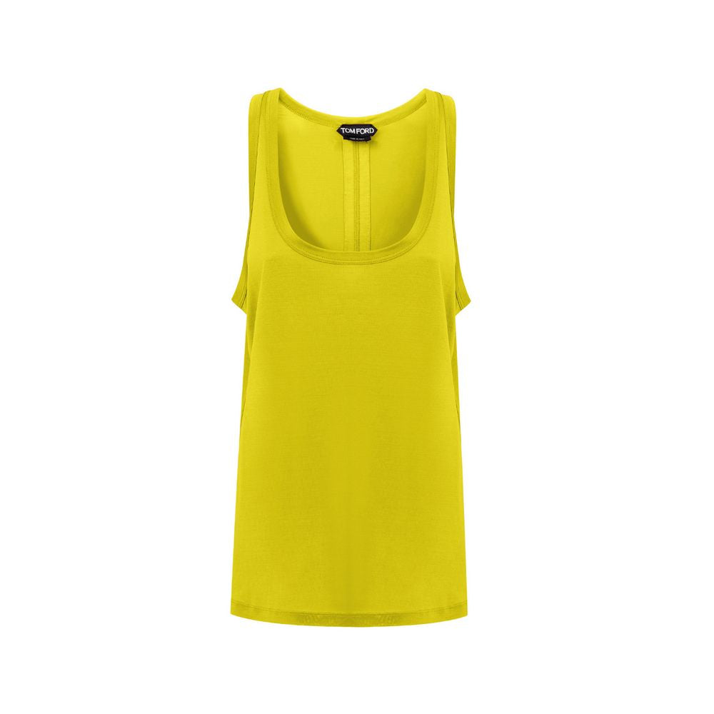 Yellow Silk Tank Tops