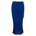 Blue Viscose Midi Skirt