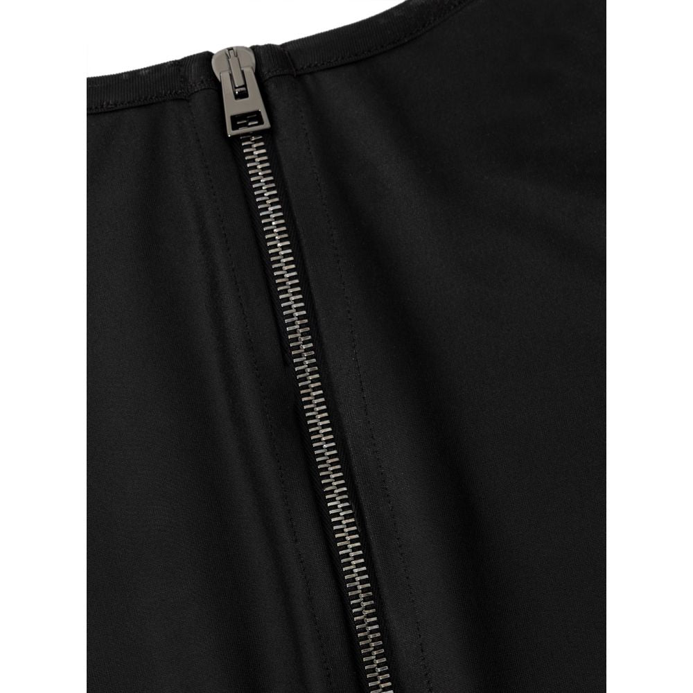 Black Viscose Long Sleeve T-Shirt