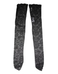 Dolce & Gabbana Black Floral Lace Cotton Stretch Stockings Socks