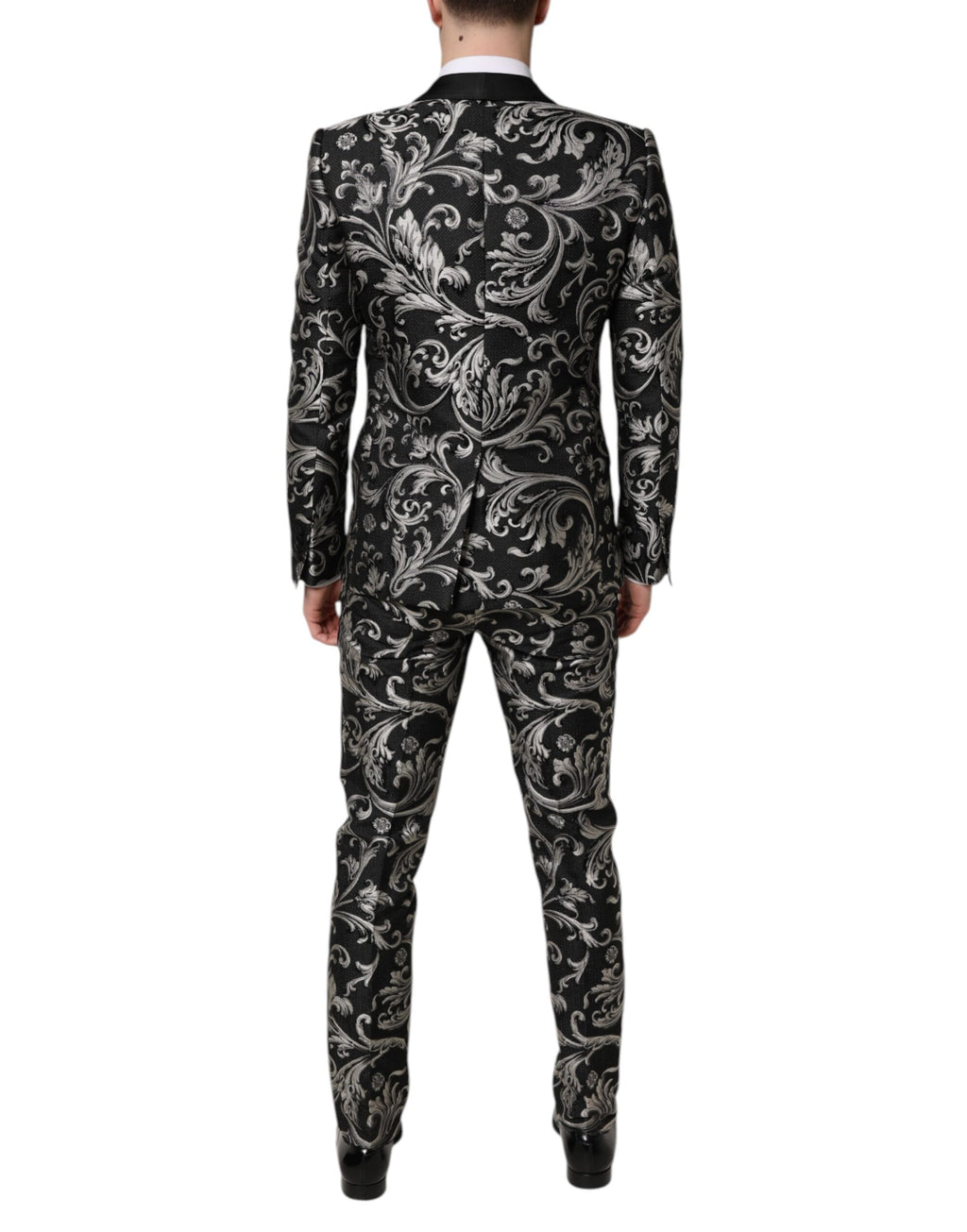 Dark Gray MARTINI Jacquard Men 3 Piece Suit