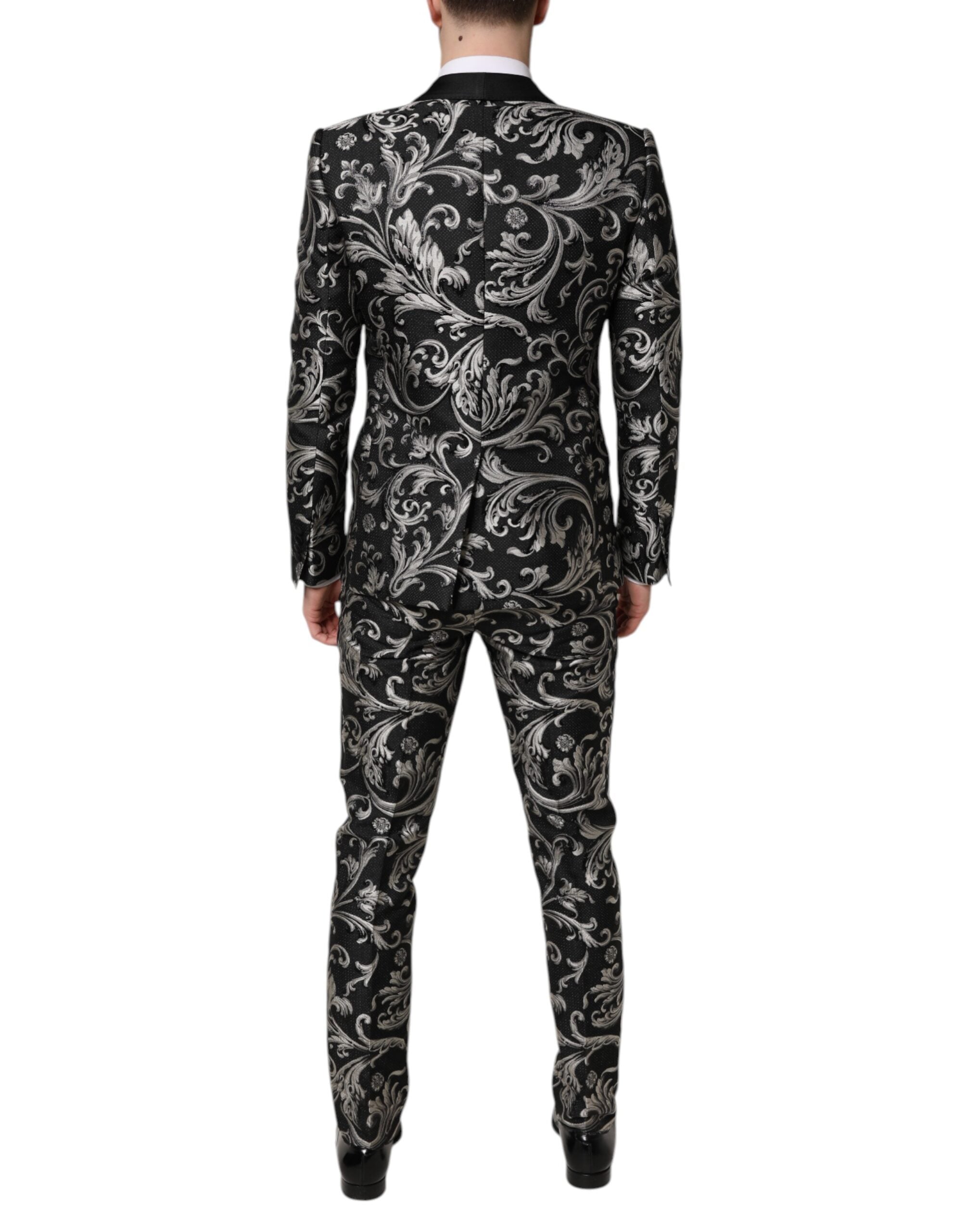 Dark Gray MARTINI Jacquard Men 3 Piece Suit