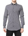 Black White Striped GOLD Formal Dress Shirt