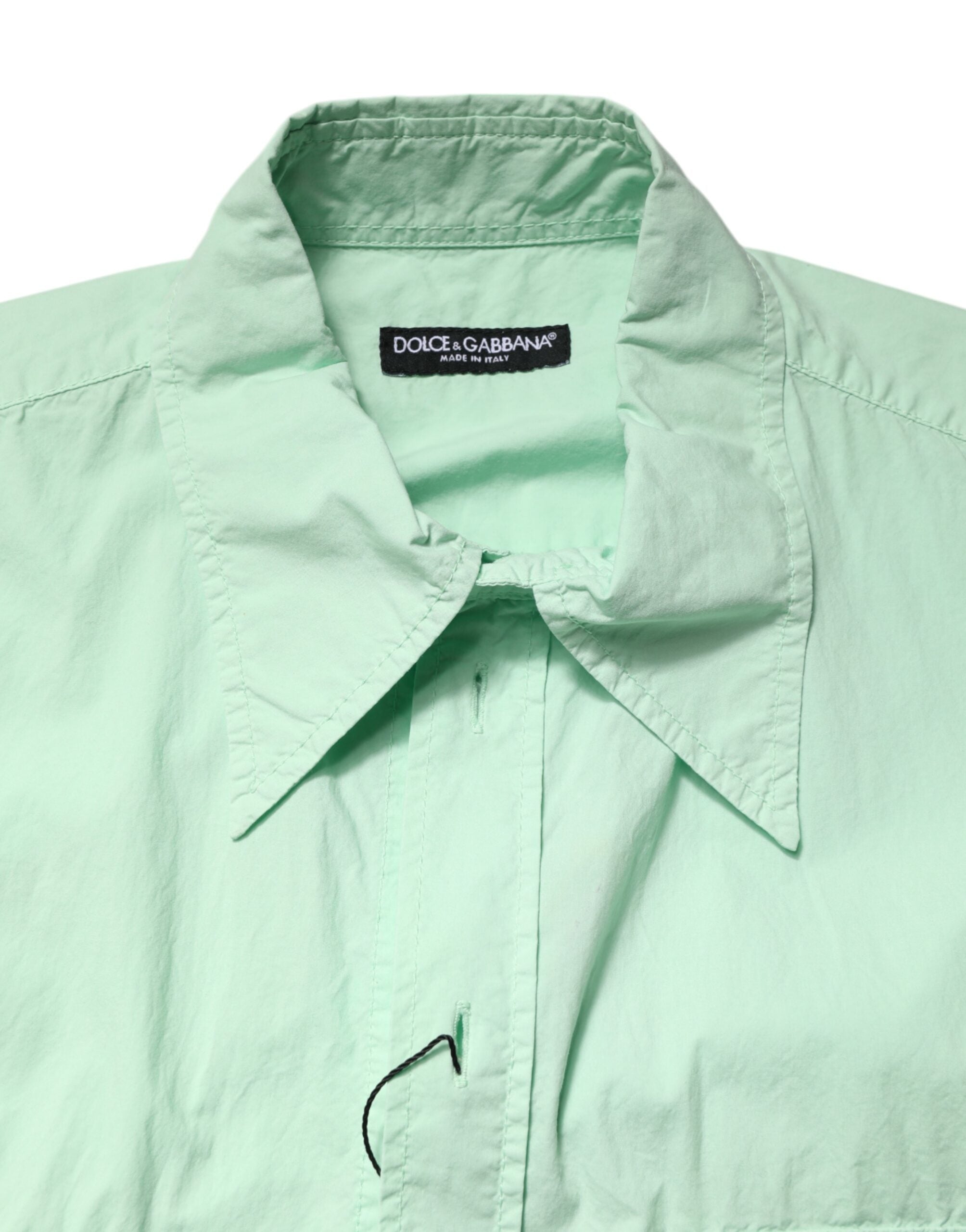 Green Cotton Short Sleeves Men Casual Shirt