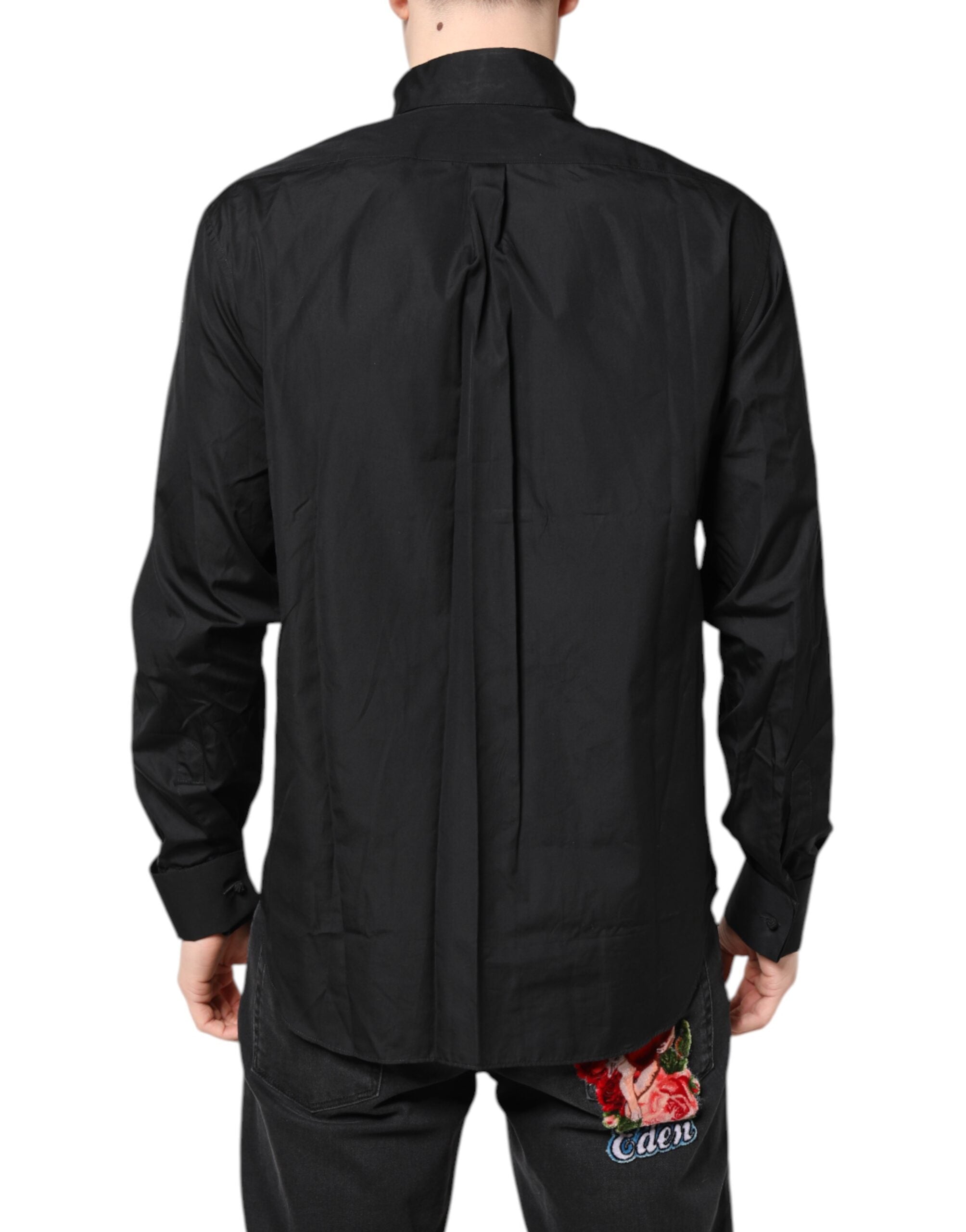 Black Cotton Long Sleeves Formal Dress Shirt