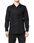 Black Cotton Long Sleeves Men Formal Dress Shirt