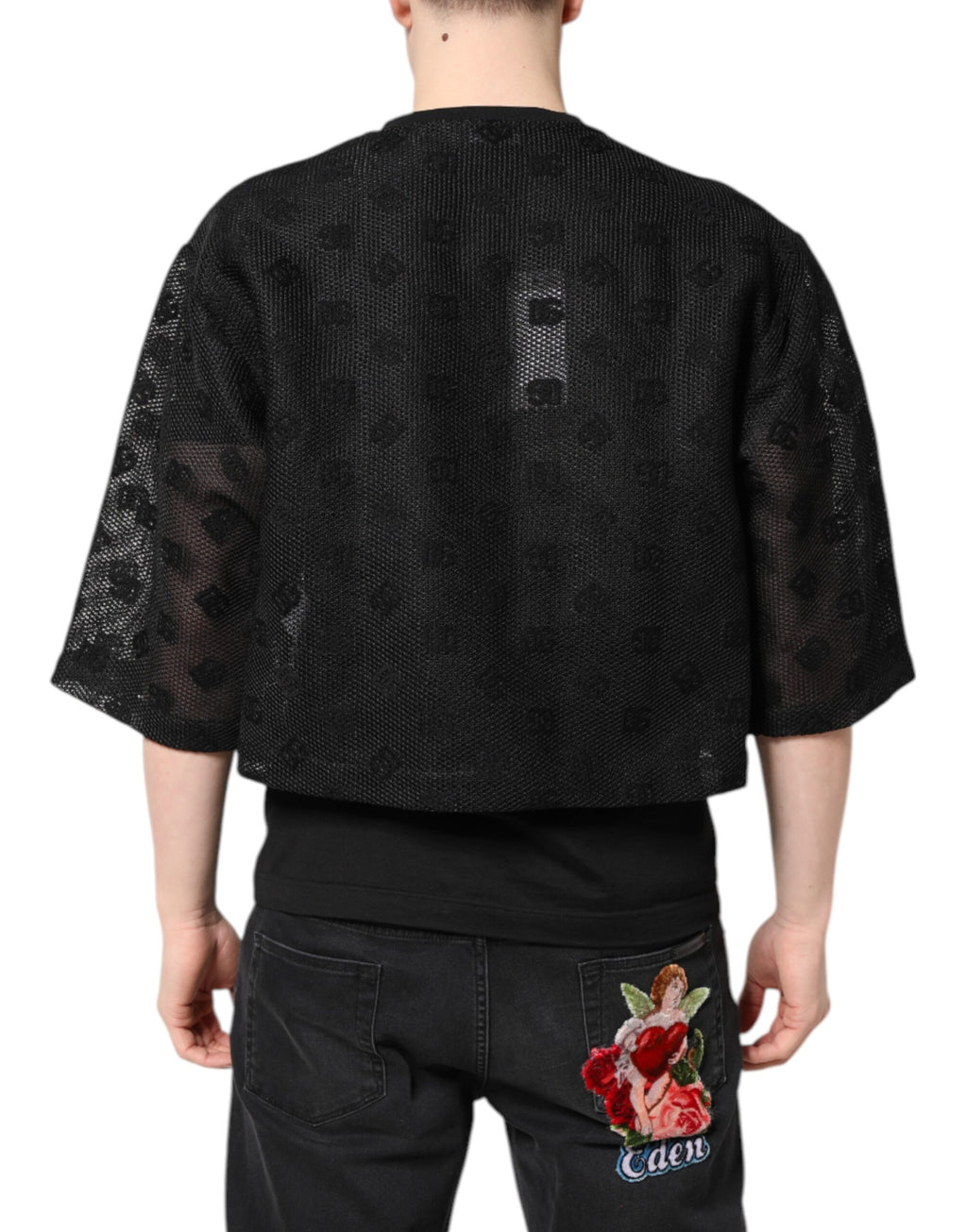 Black See Through Logo Short Sleeves T-shirt
