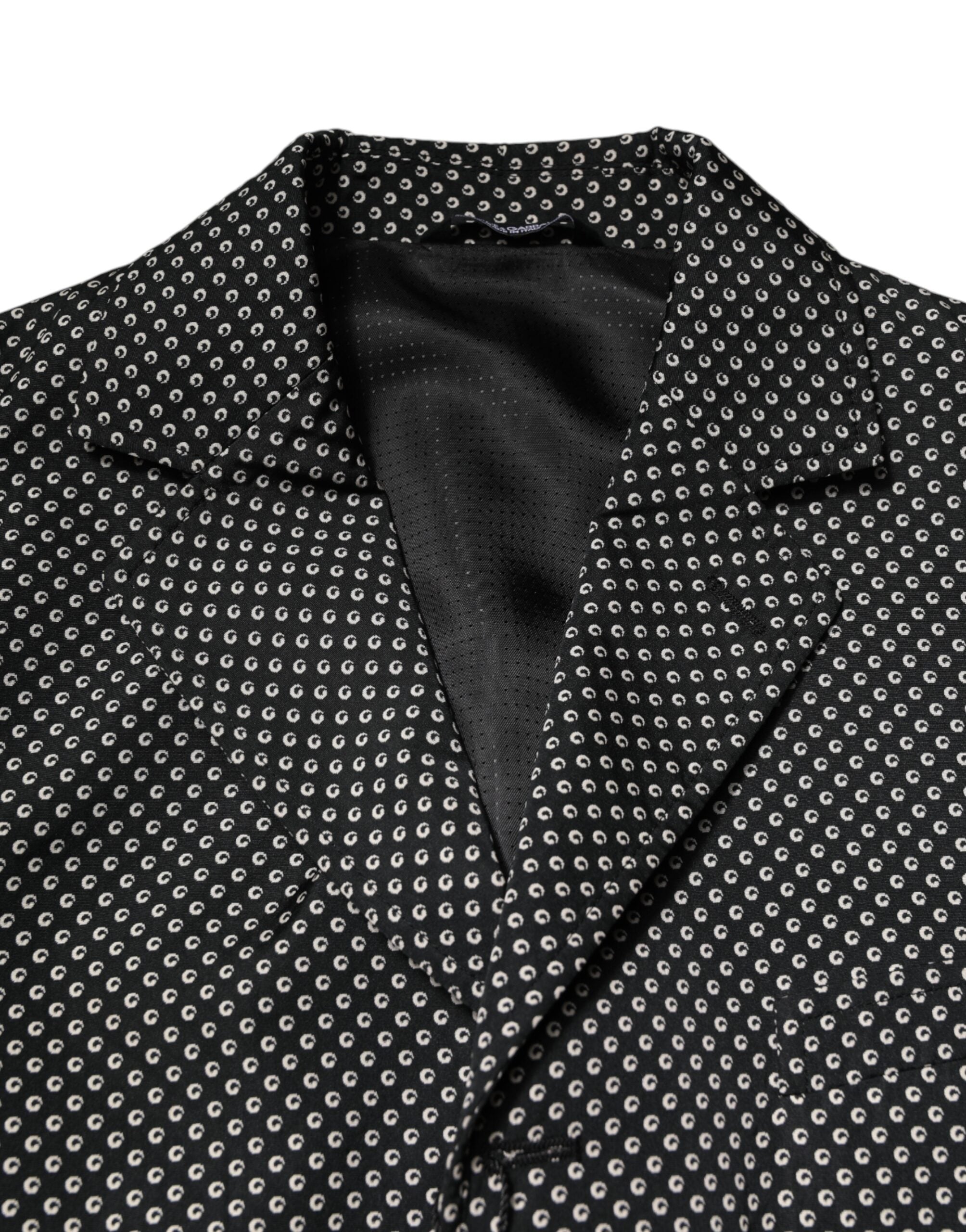 Dark Gray White Patterned Men Suit Coat Blazer