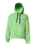 Green Cotton Logo Heart Print Hooded Sweater