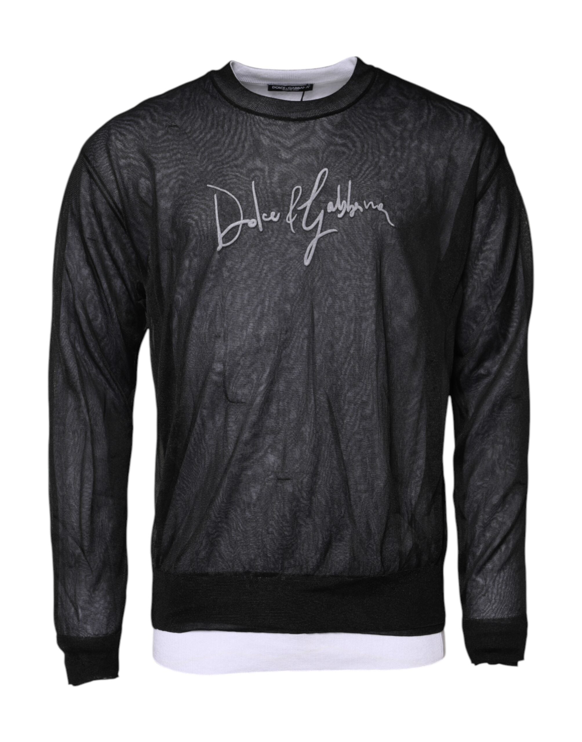 Black White Logo Knitted Pullover Sweater