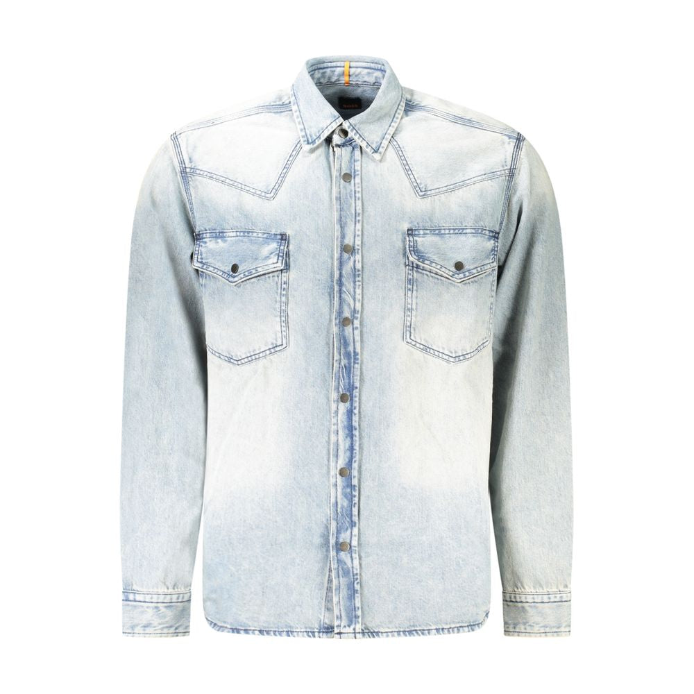 Hugo Boss Blue Cotton Shirt