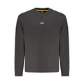 Black Cotton Men Sweatshirt