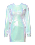 White Long Sleeves Bodycon Sheath Mini Dress