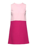 Dolce & Gabbana Pink Blue Wool Sleeveless Shift Mini Dress