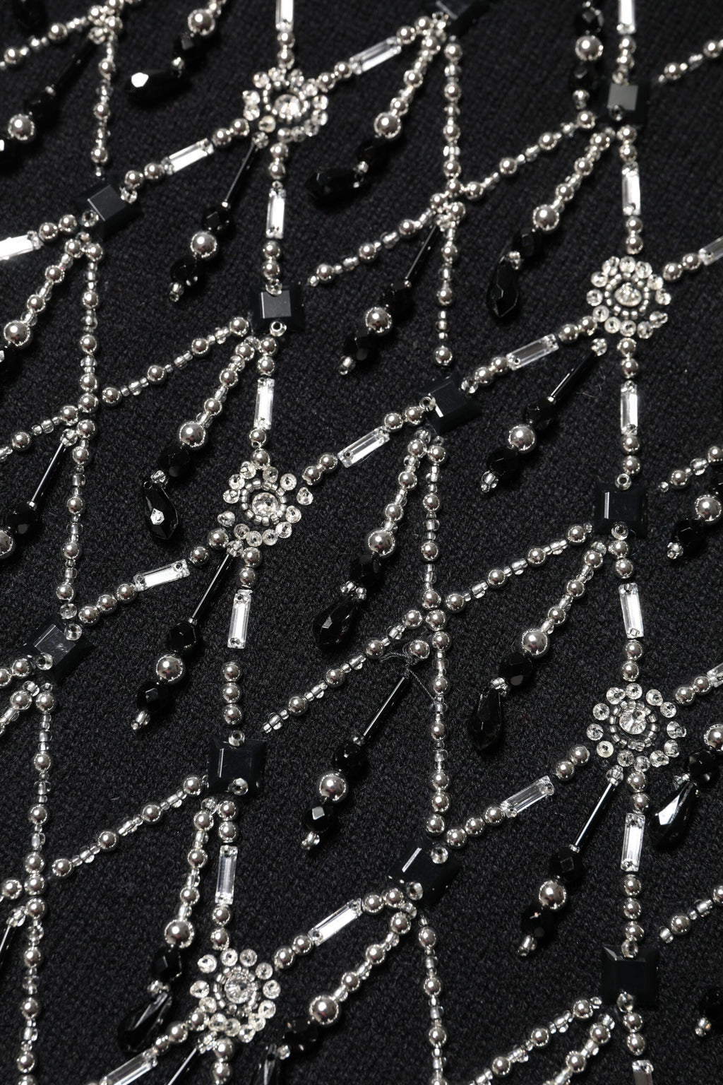 Dolce & Gabbana Black Cashmere Embellished Long Sleeves Top