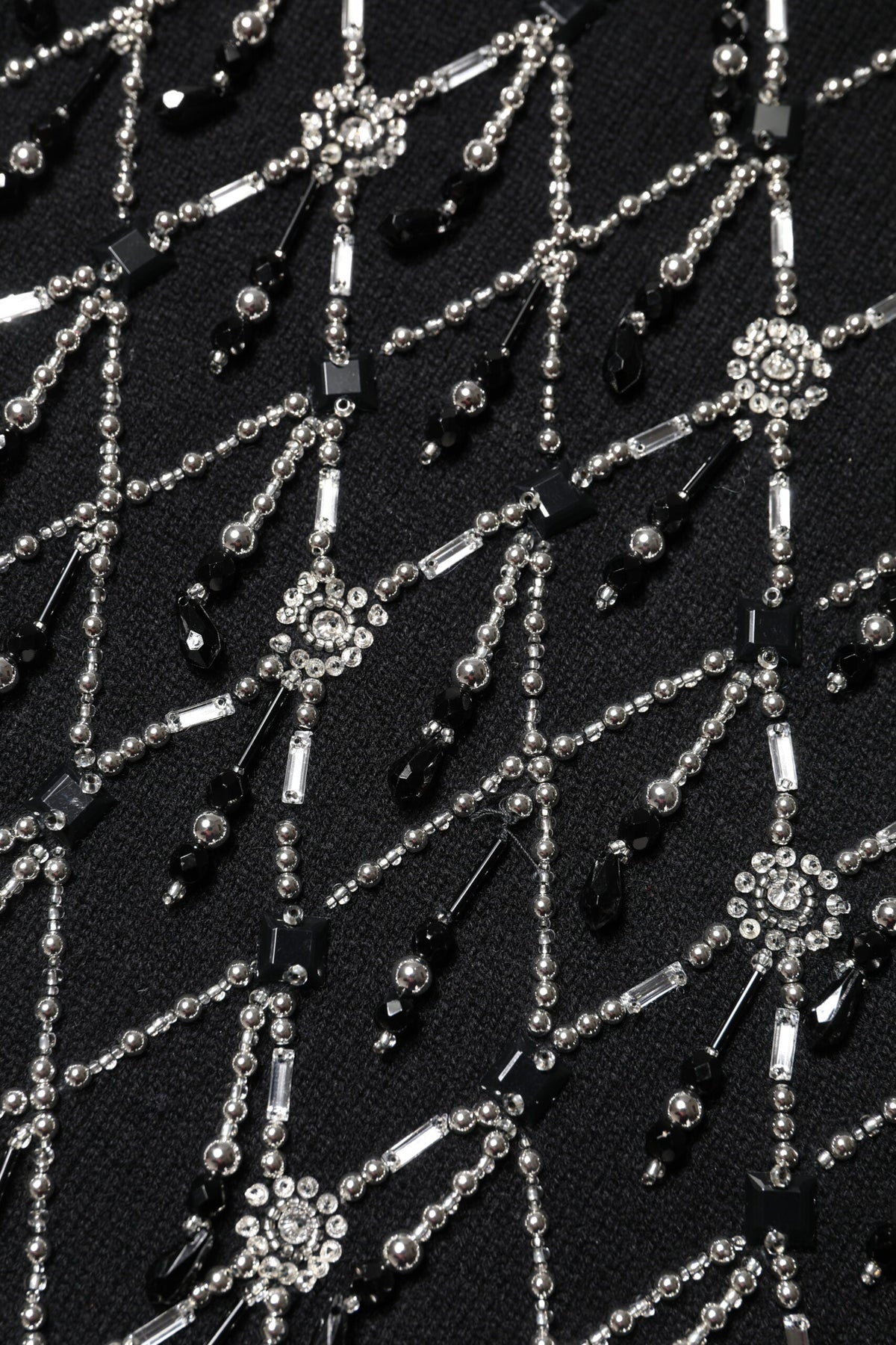 Dolce & Gabbana Black Cashmere Embellished Long Sleeves Top
