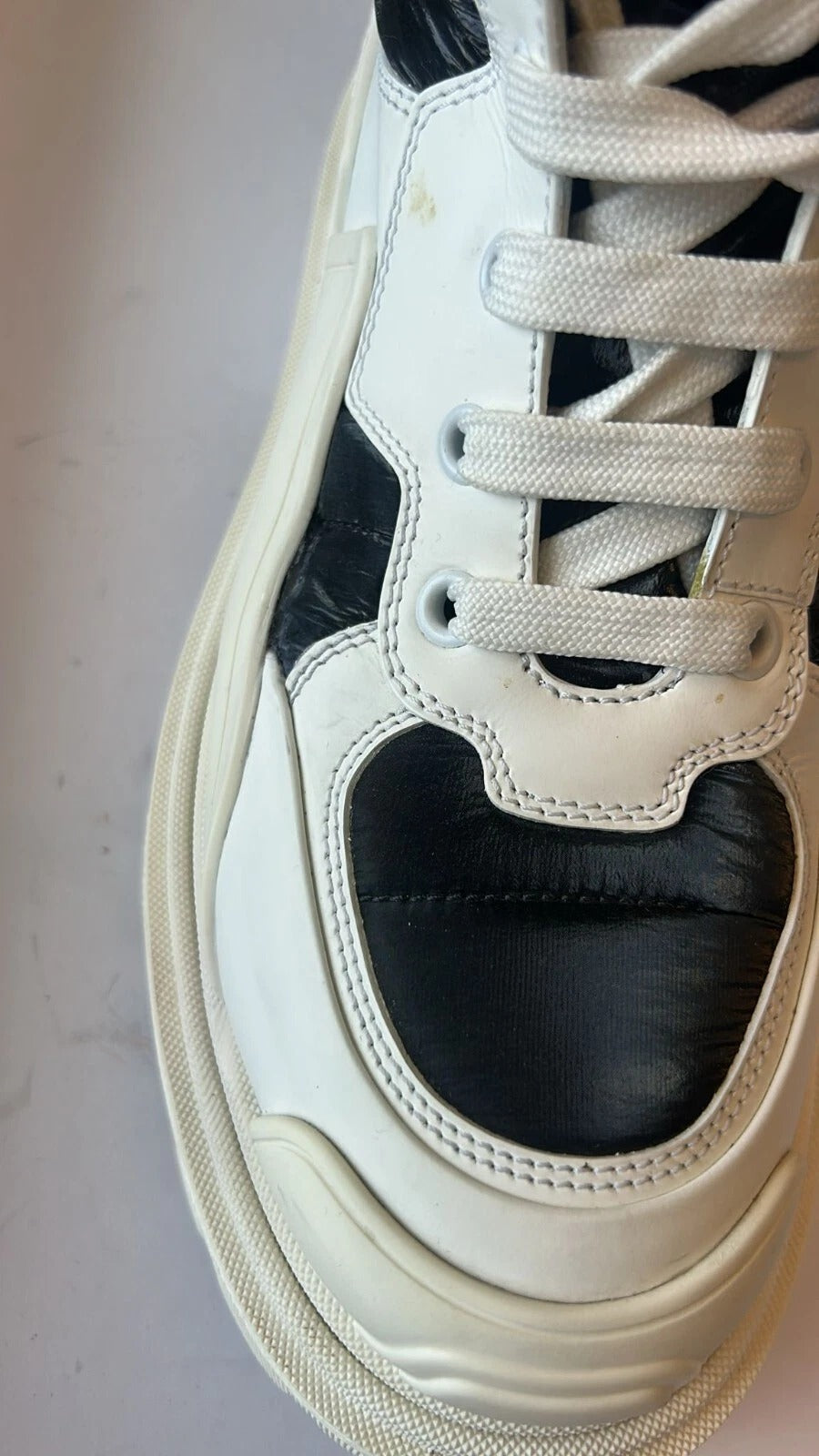 White Padded Mid Calf Lace Up Boots Shoes
