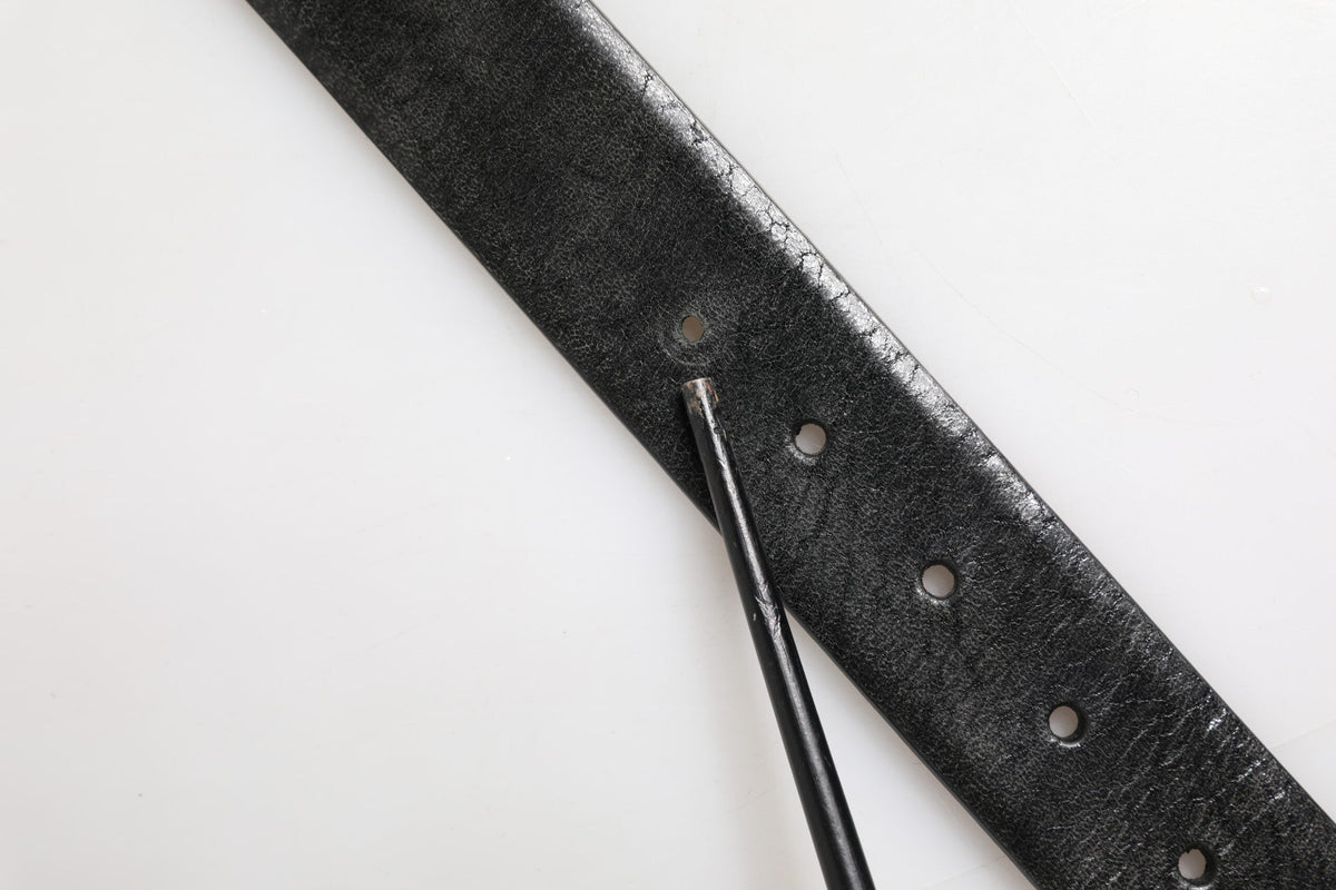Dolce & Gabbana Black Classic Leather Metal Buckle Belt