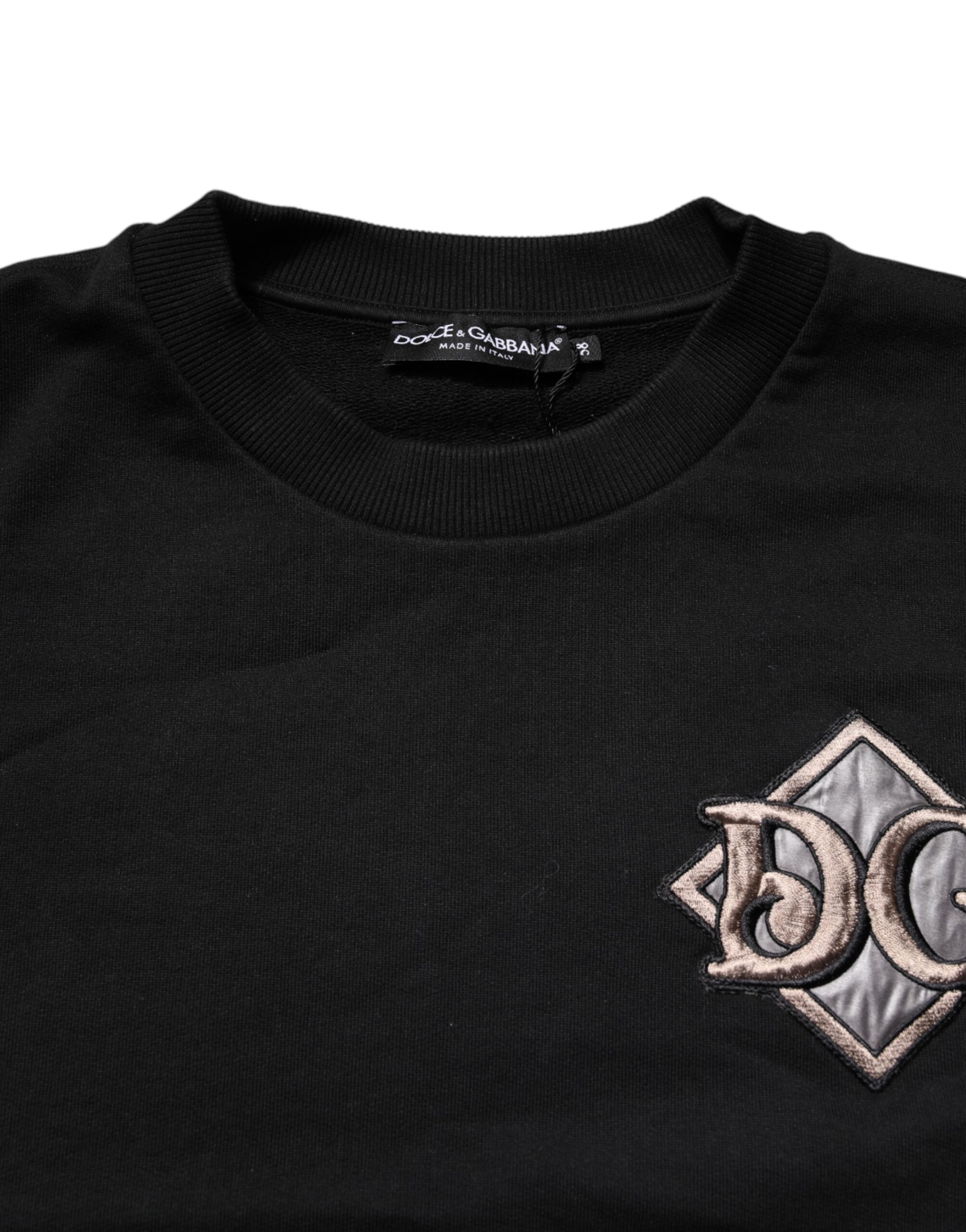 Black Logo Embroidery Sweatshirt Sweater