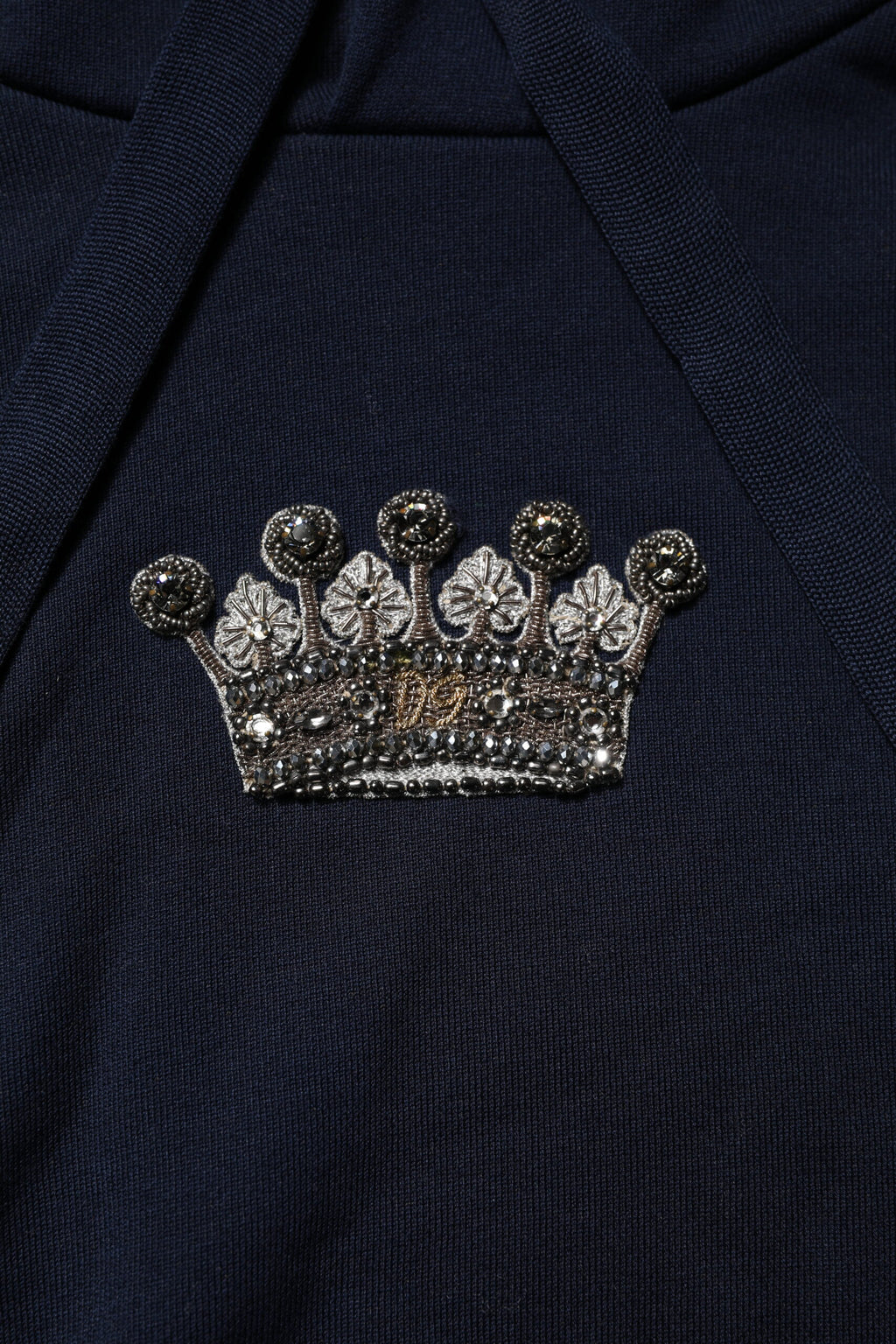 Black Crown Cotton Hooded Sweatshirt Sweater