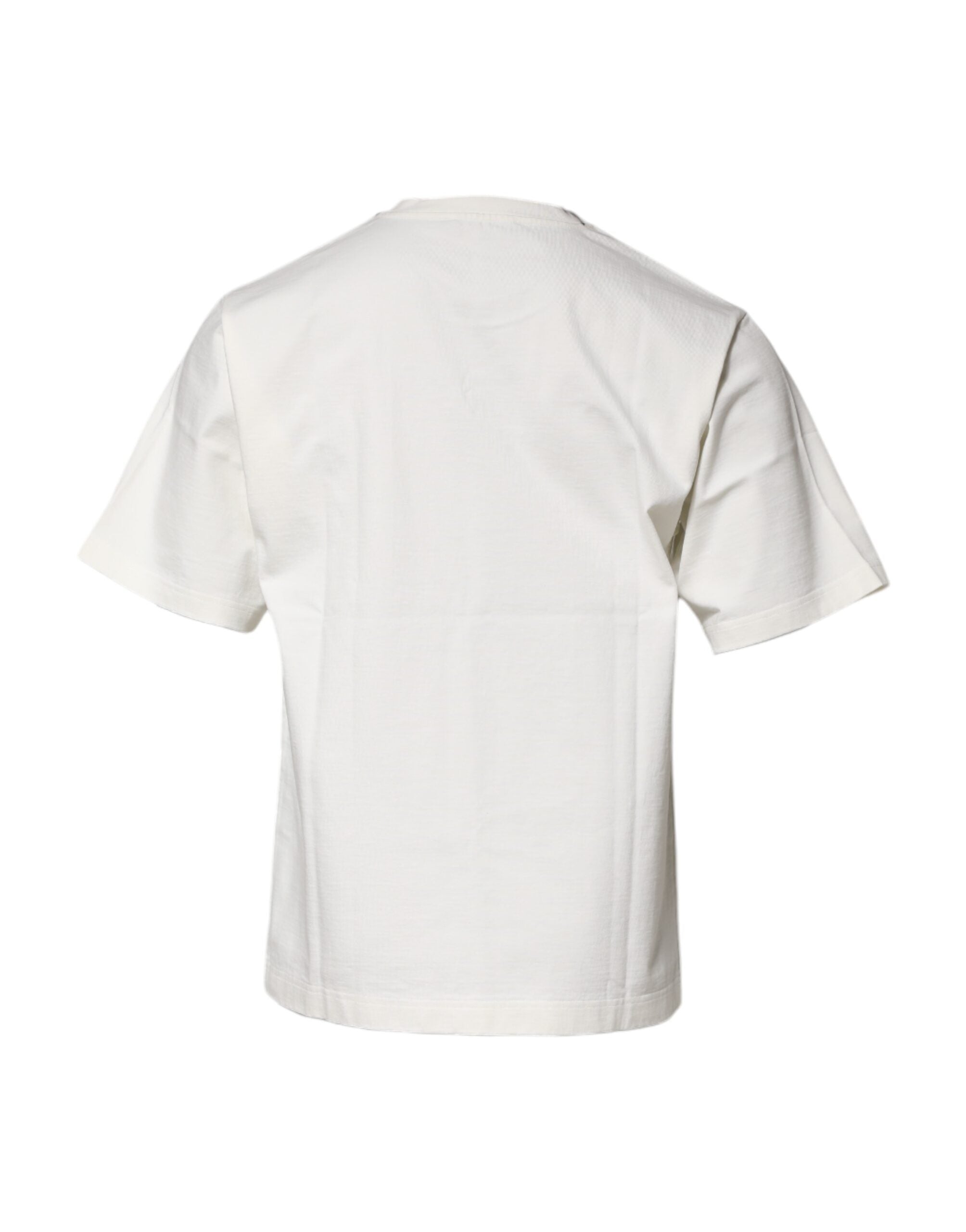 White Cotton DG Logo Print Round Neck T-shirt